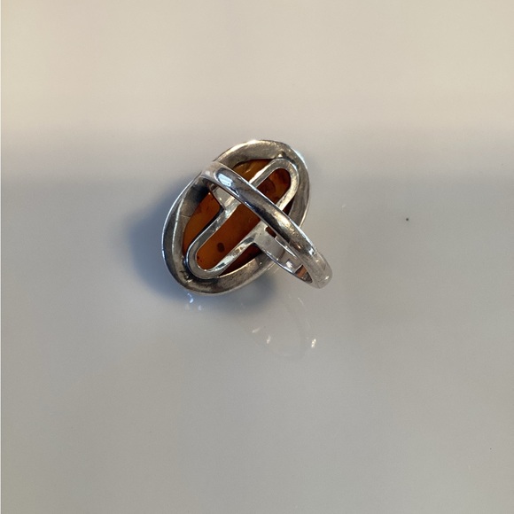 Sterling Silver Amber Ring - Picture 5 of 6